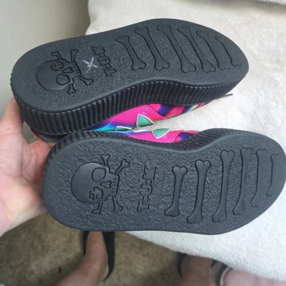 RARE T.U.K. Shoes Hi Rainbow Creepers Psychedelic NWOT Firm Price - Picture 6 of 6